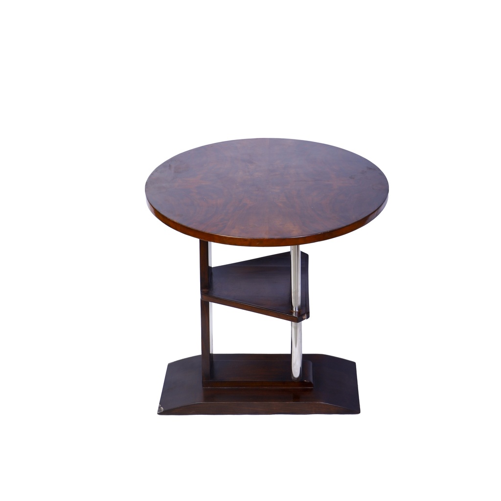 Art Deco table with a rotating triangular base