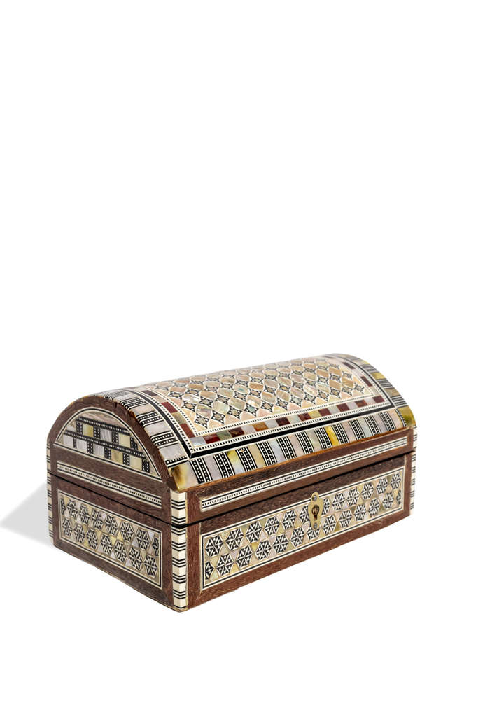 Mother-of-pearl inlaid jewelry box