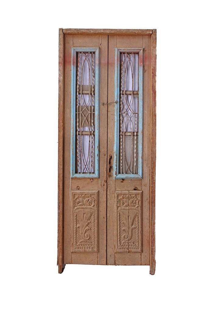 A wrought iron grille with elegant craftsmanship